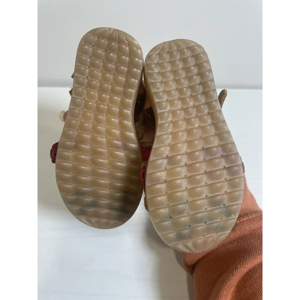Raguer Minnie Mouse Leather‎ Sandals Size 13 Kids Hecho en Mexico